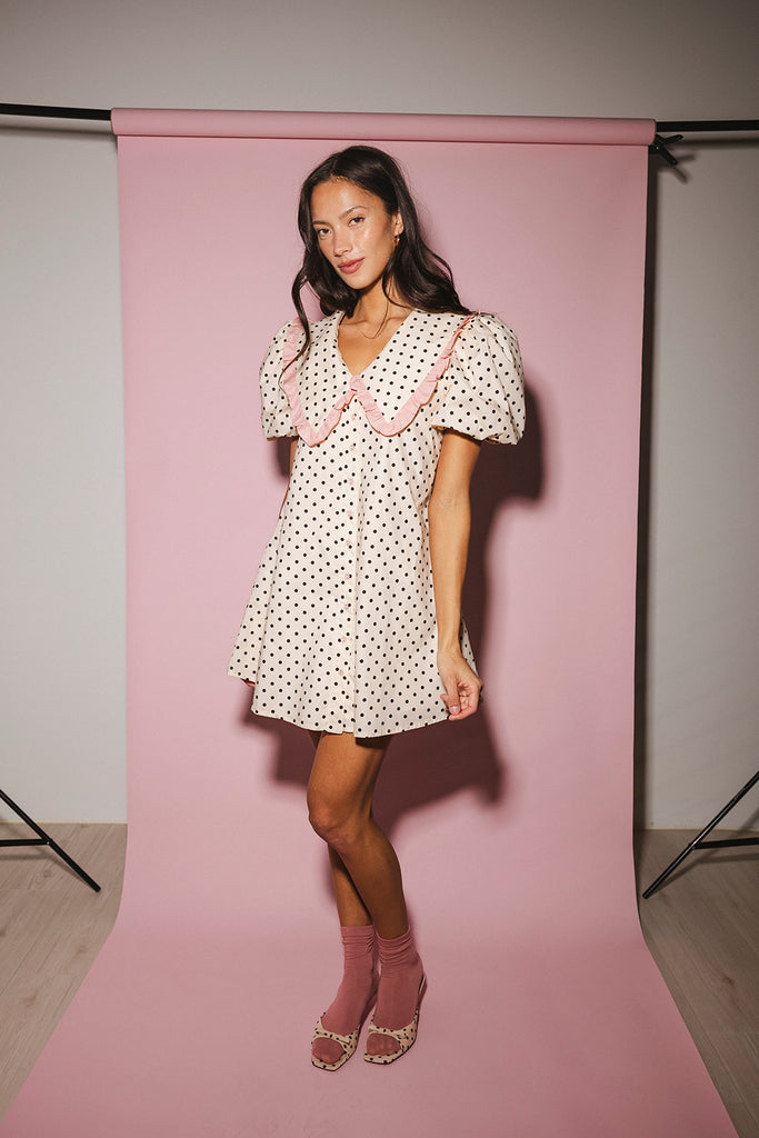 poppy collared dress // polka dot *zoco exclusive*