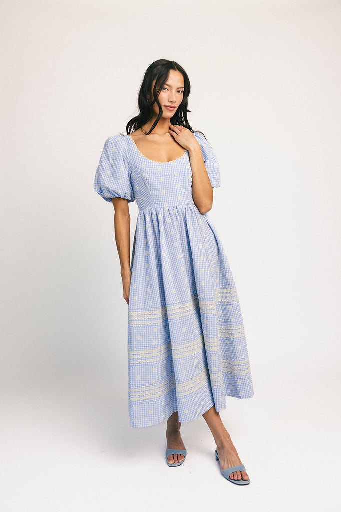 wren midi dress // blue *zoco exclusive*