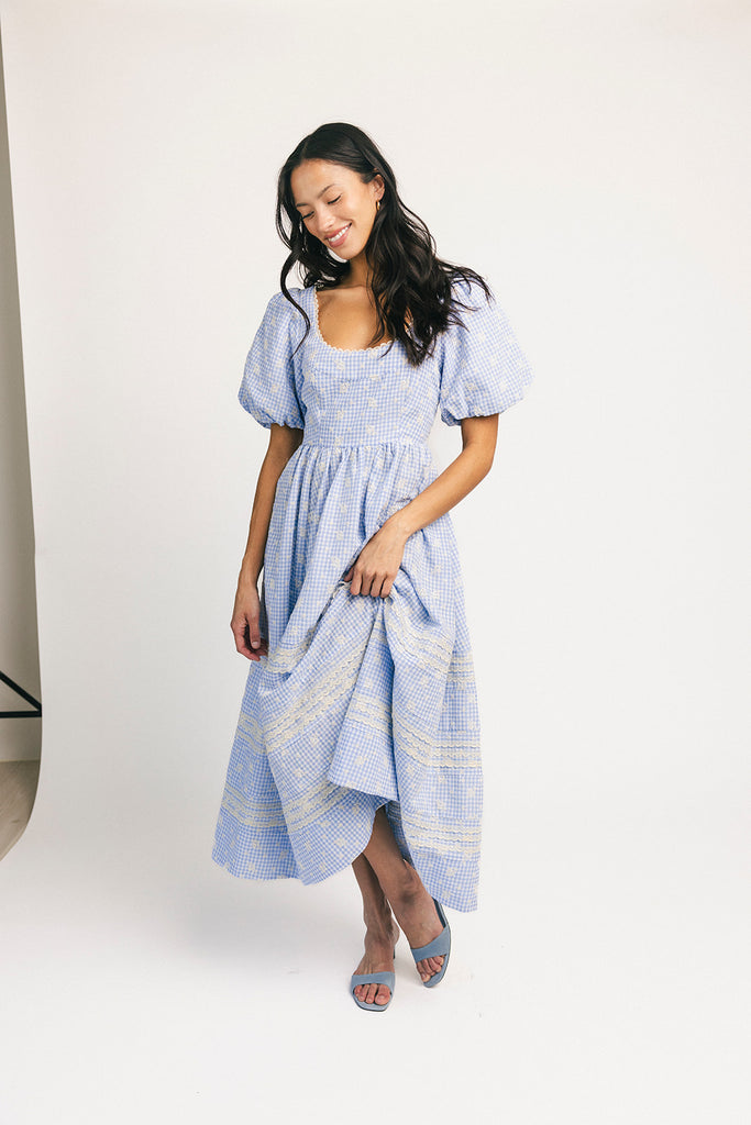 wren midi dress // blue *zoco exclusive*