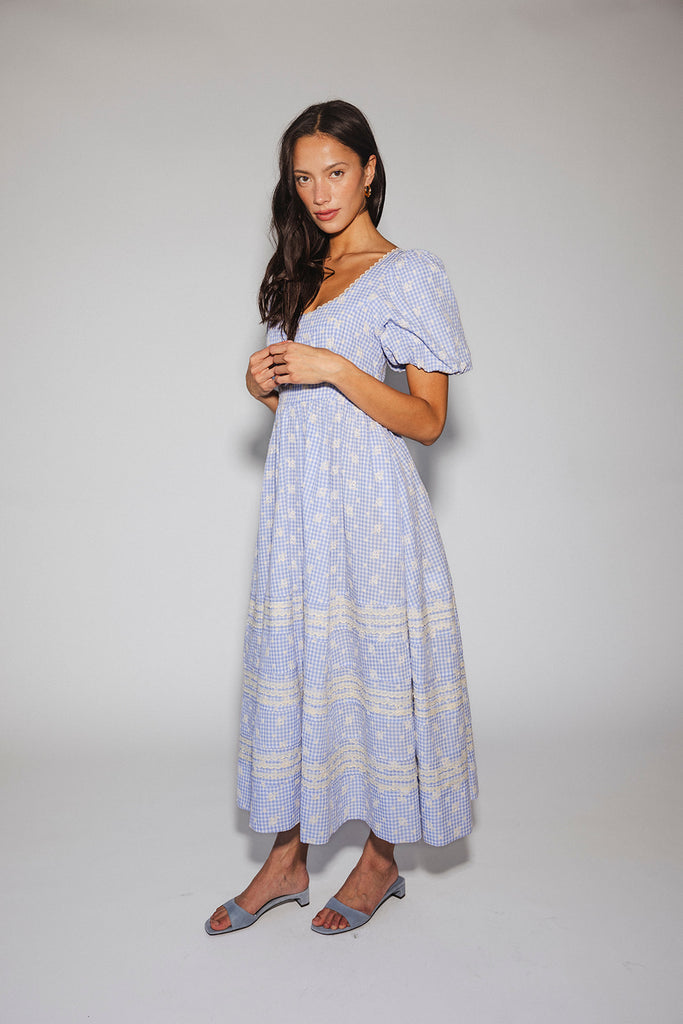 wren midi dress // blue *zoco exclusive*