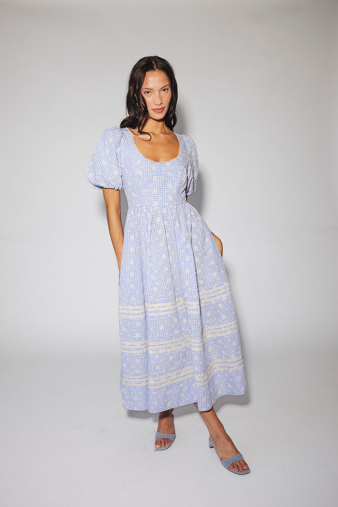 wren midi dress // blue *zoco exclusive*