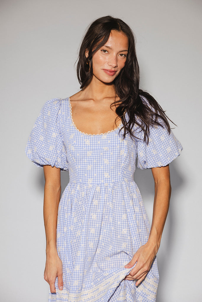 wren midi dress // blue *zoco exclusive*