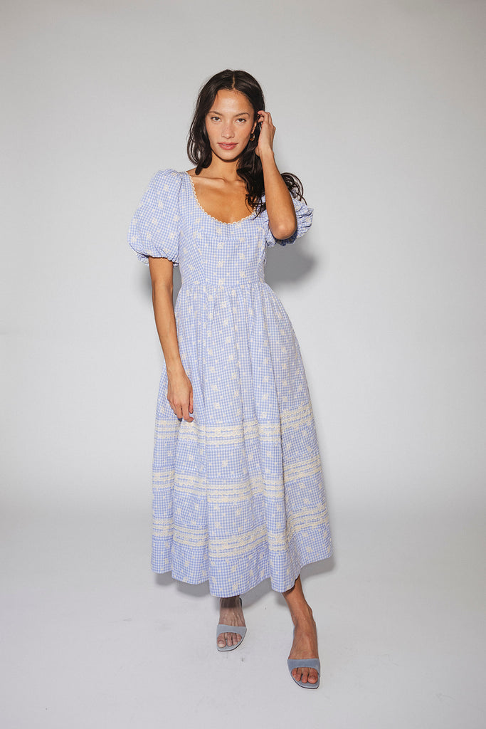 wren midi dress // blue *zoco exclusive*