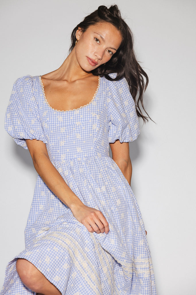 wren midi dress // blue *zoco exclusive*