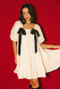 short daymaker dress // cream + bows *zoco exclusive*