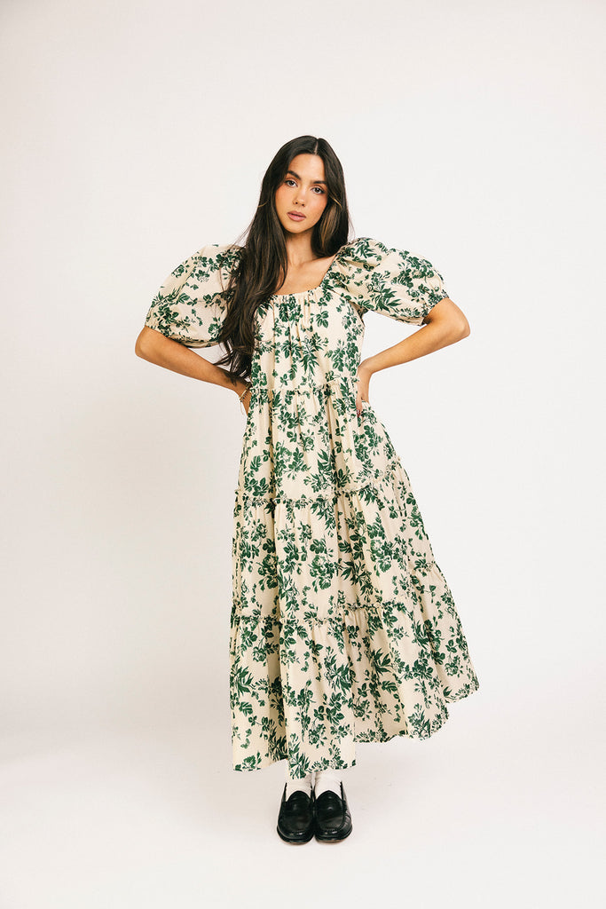 daymaker dress // green floral *zoco exclusive*