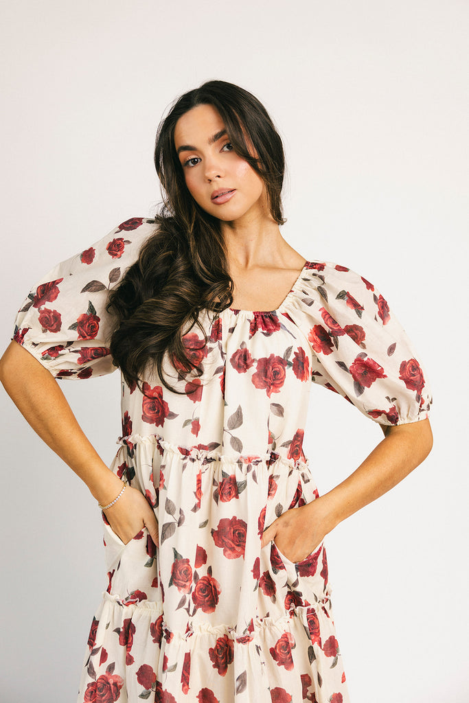 daymaker dress // red floral *zoco exclusive*