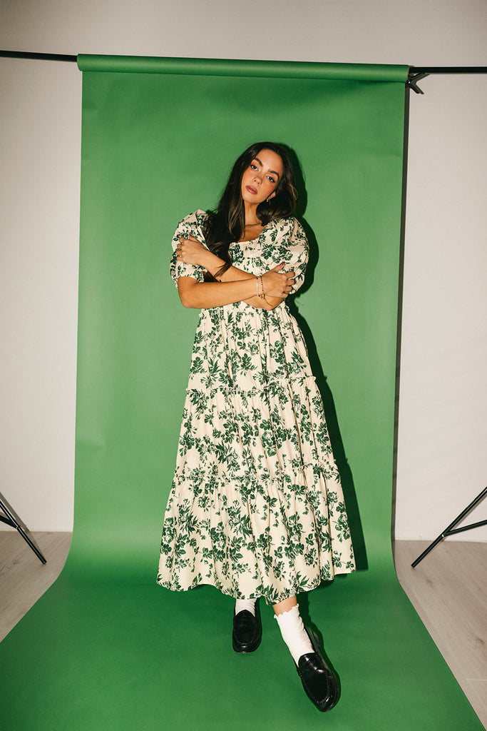 daymaker dress // green floral *zoco exclusive*