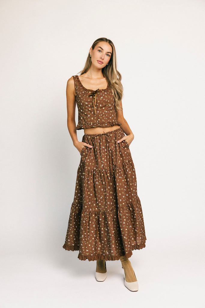 dilly dally set // brown