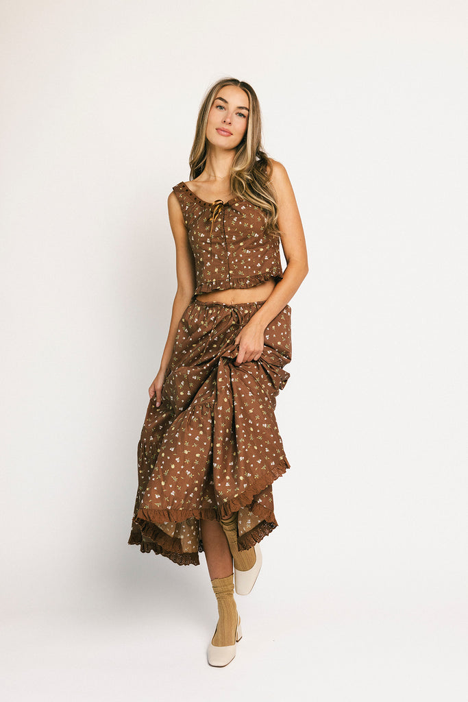 dilly dally set // brown