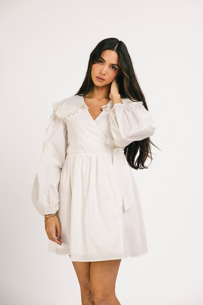 maxwell wrap dress // white *zoco exclusive*