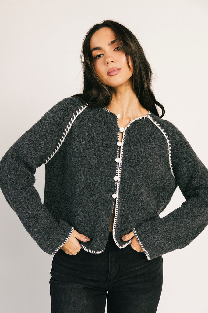 liv cardigan // grey *zoco exclusive*