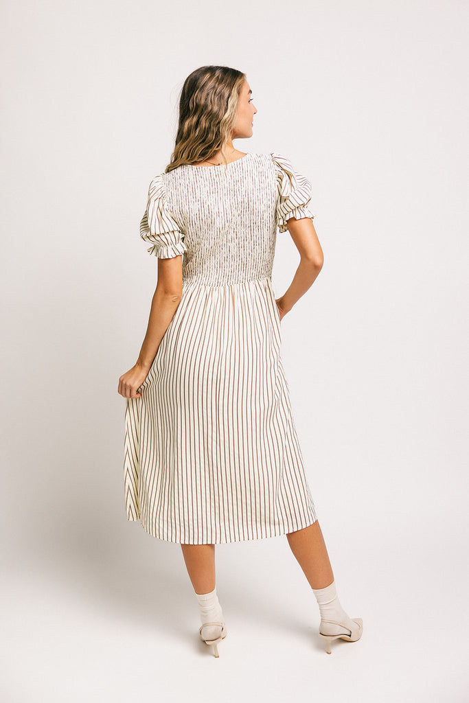 penelope striped midi dress