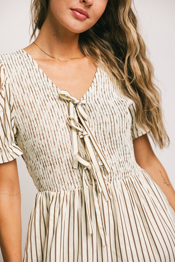 penelope striped midi dress