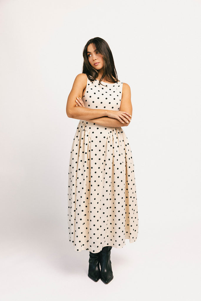 viv midi dress // polka dot *zoco exclusive*