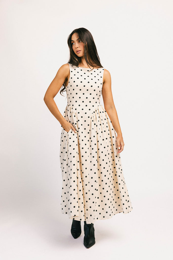 viv midi dress // polka dot *zoco exclusive*
