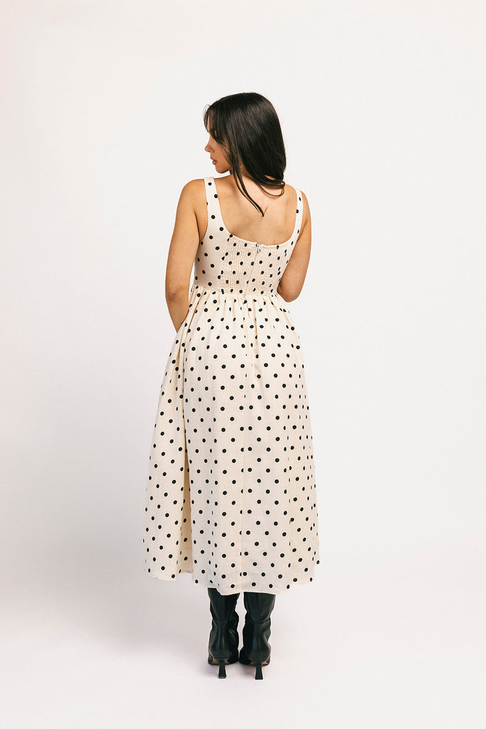 viv midi dress // polka dot *zoco exclusive*