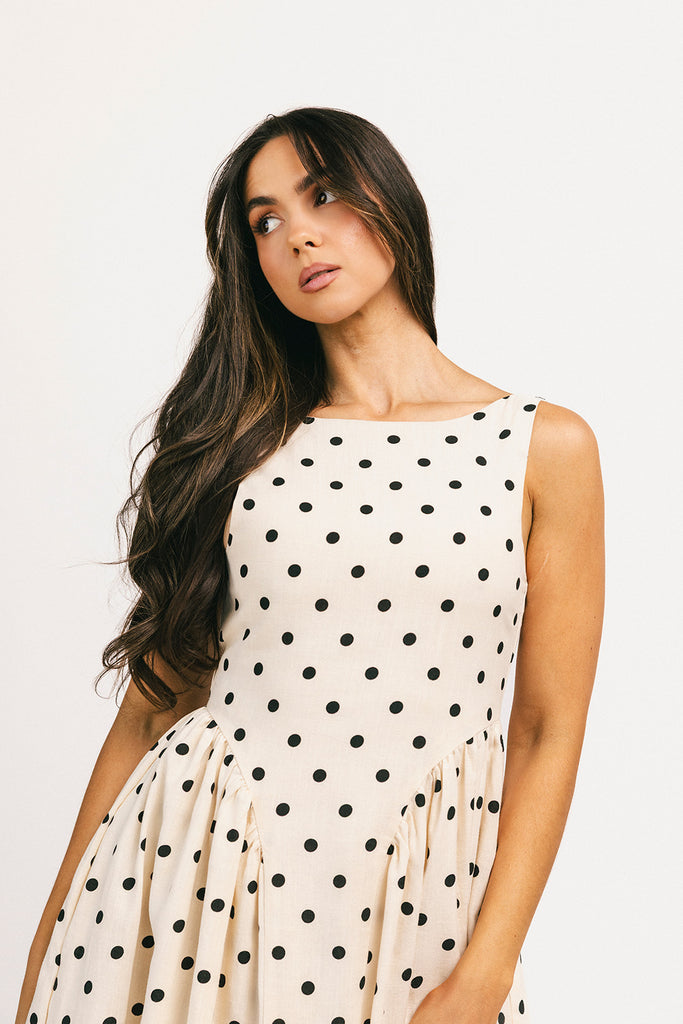viv midi dress // polka dot *zoco exclusive*