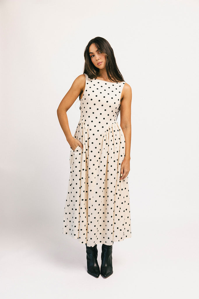 viv midi dress // polka dot *zoco exclusive*