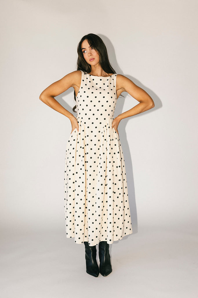 viv midi dress // polka dot *zoco exclusive*