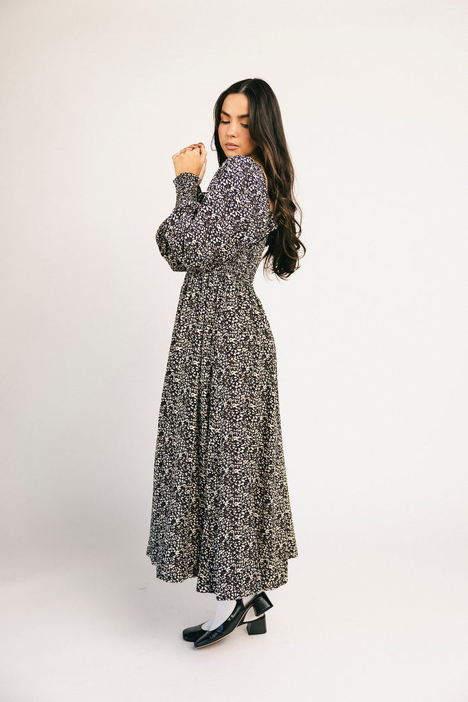 oui oui midi dress // black