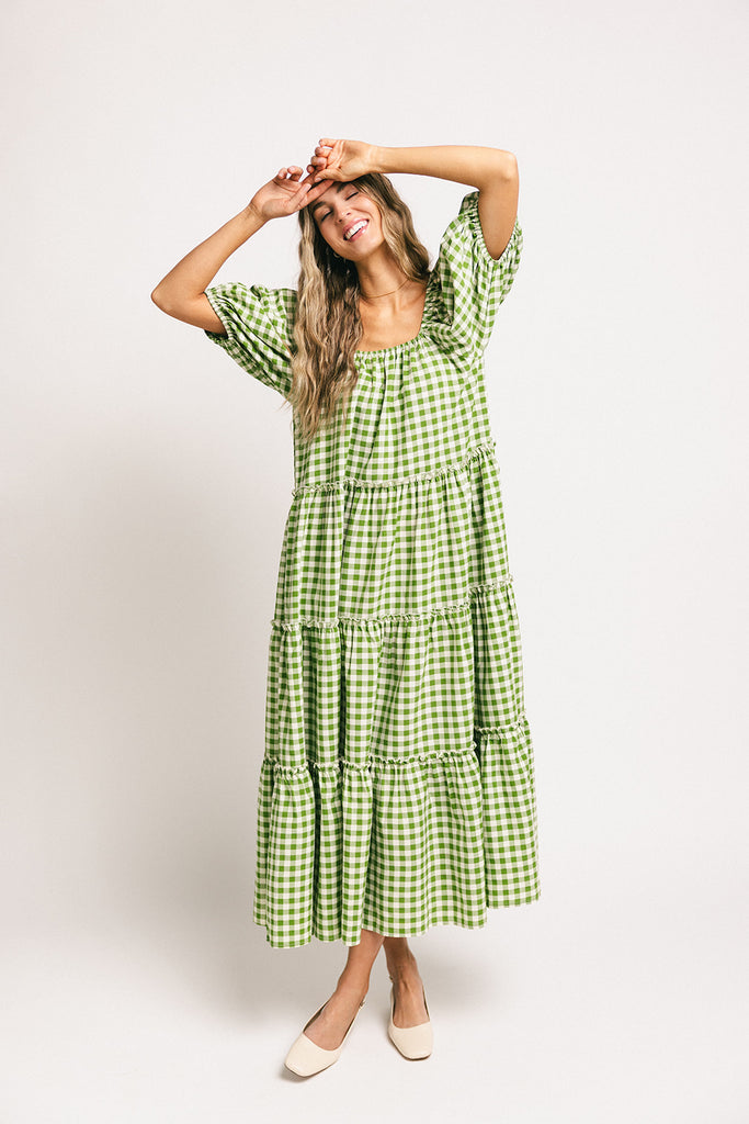 daymaker dress // green gingham *zoco exclusive*