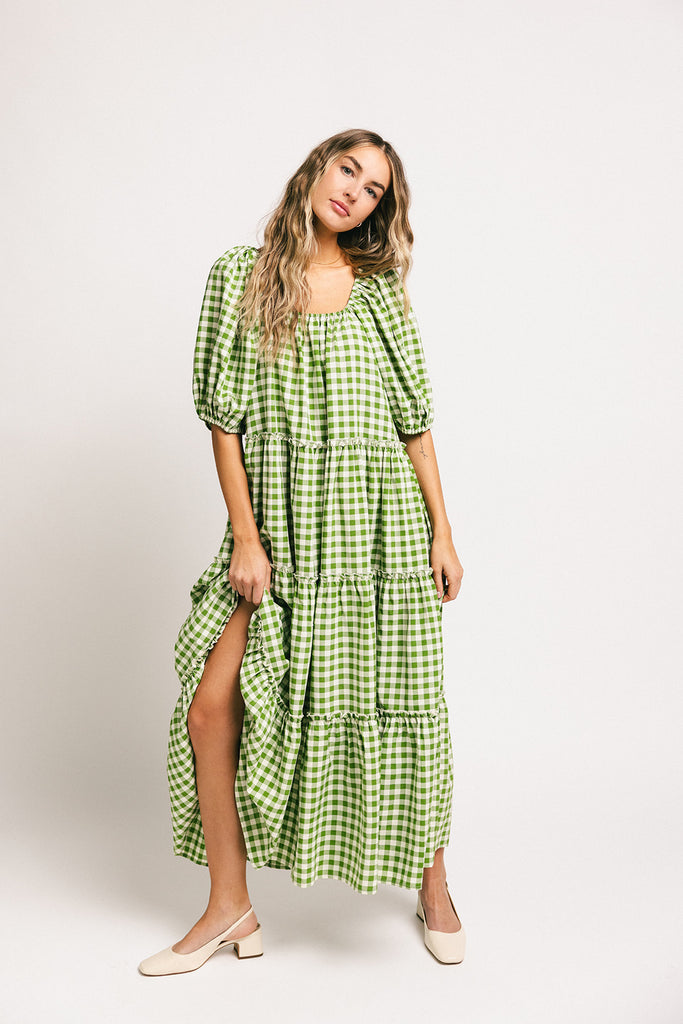 daymaker dress // green gingham *zoco exclusive*