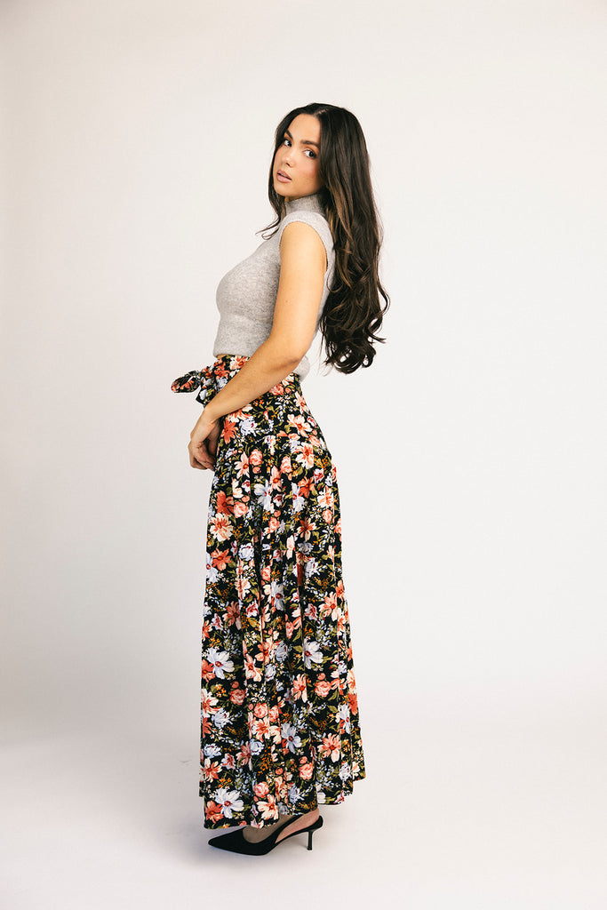 hillary floral maxi skirt