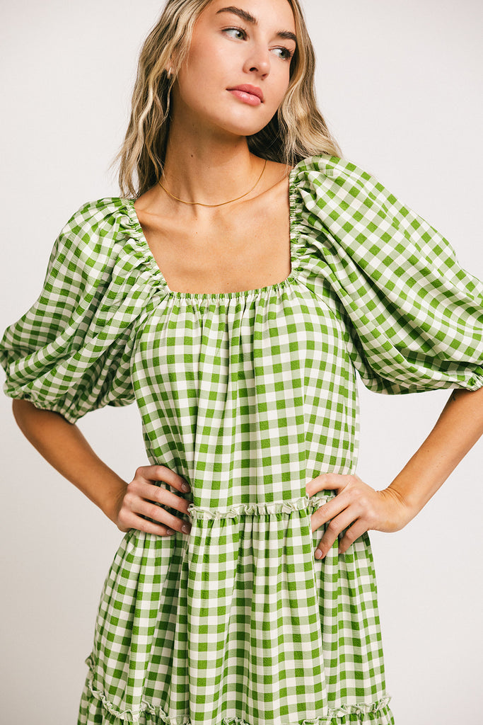 daymaker dress // green gingham *zoco exclusive*