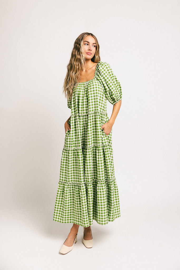 daymaker dress // green gingham *zoco exclusive*