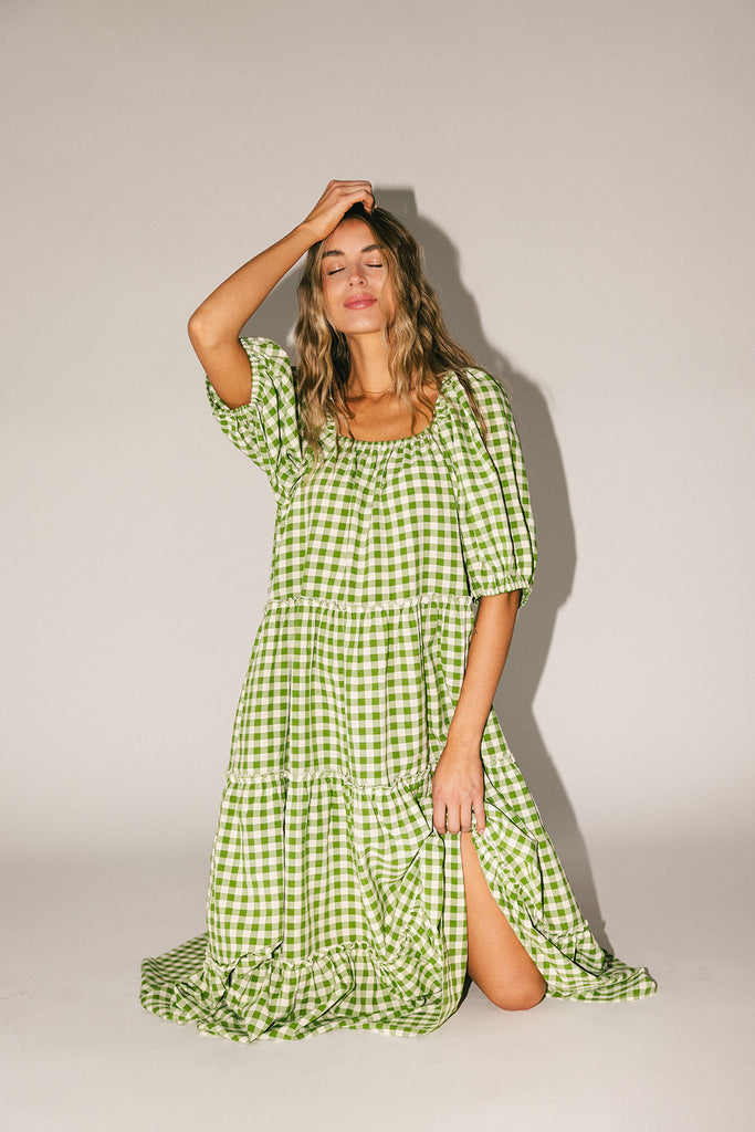 daymaker dress // green gingham *zoco exclusive*