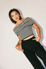 cold shoulder top // black + white