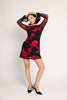 cleo mesh mini dress // red floral *zoco exclusive*