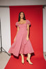 vintage-inspired puff sleeve dress with a square neckline. the perfect red gingham puff sleeve dress for rodeos, family pictures,+ semi-casual occasions.
