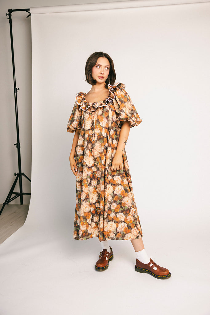 good luck puff sleeve dress // cocoa bloom *zoco exclusive*