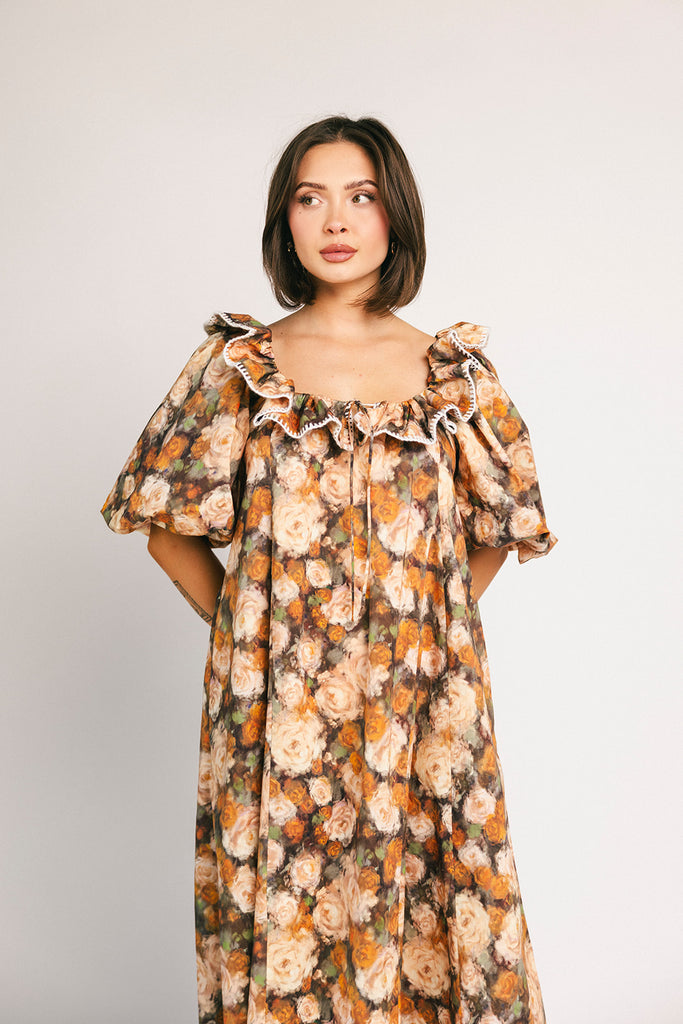 good luck puff sleeve dress // cocoa bloom *zoco exclusive*