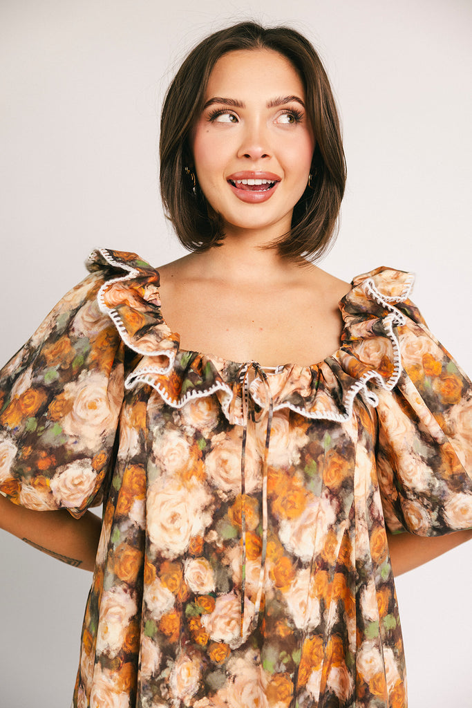 good luck puff sleeve dress // cocoa bloom *zoco exclusive*