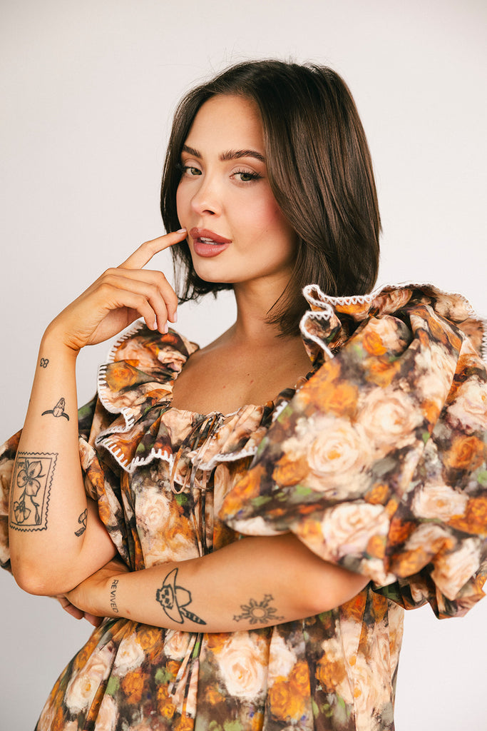 good luck puff sleeve dress // cocoa bloom *zoco exclusive*