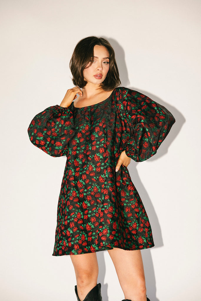 demi dress // red floral *zoco exclusive*