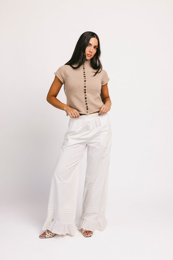 ciera button sweater // oat *zoco exclusive*