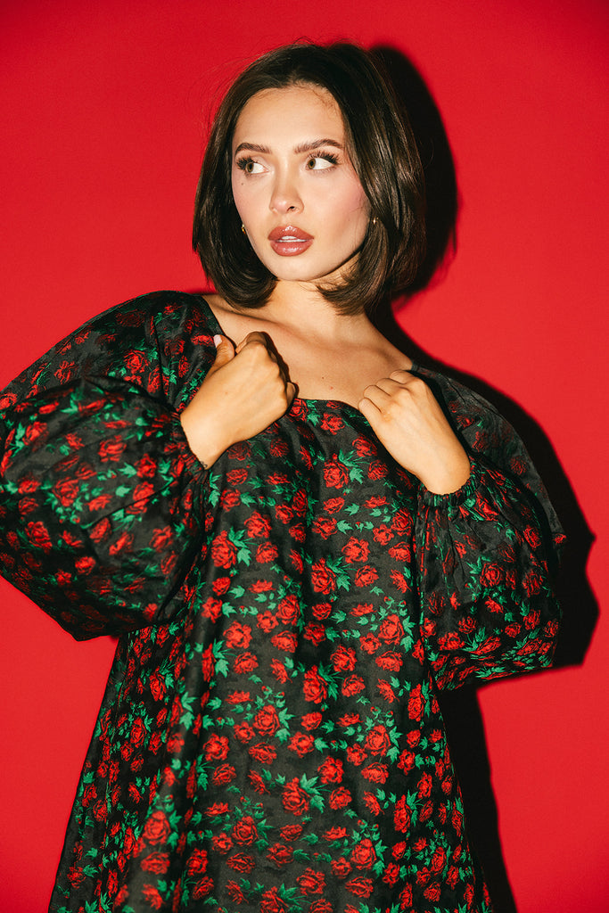 demi dress // red floral *zoco exclusive*