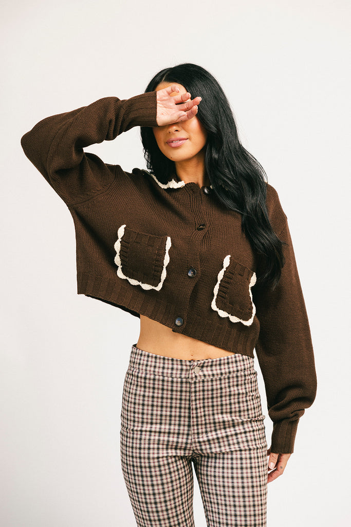 kissable cardigan // chocolate