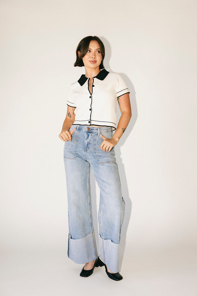rhea button top