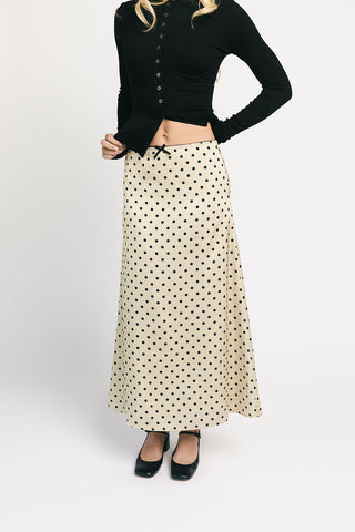 paige polka dot maxi dress // blue