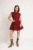have a seat mini dress // burgundy