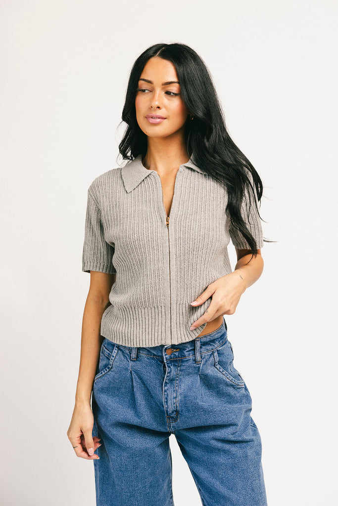 elsey zipper top