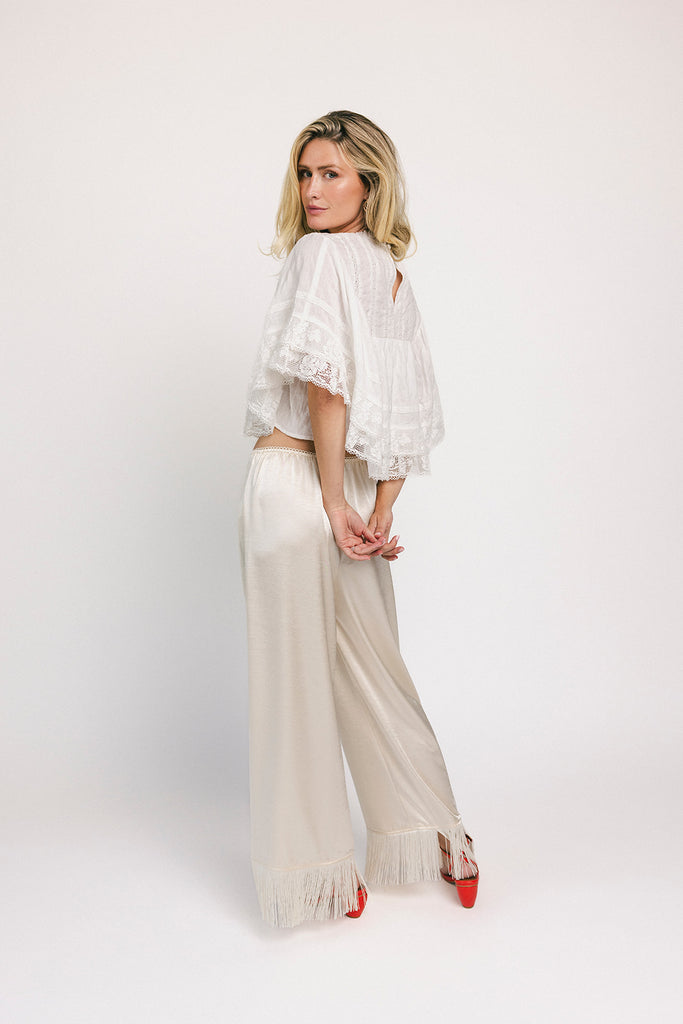 sahara fringe pants // champagne *zoco exclusive*
