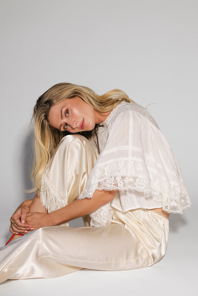 sahara fringe pants // champagne *zoco exclusive*
