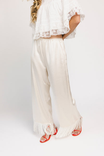 sahara fringe pants // champagne *zoco exclusive*