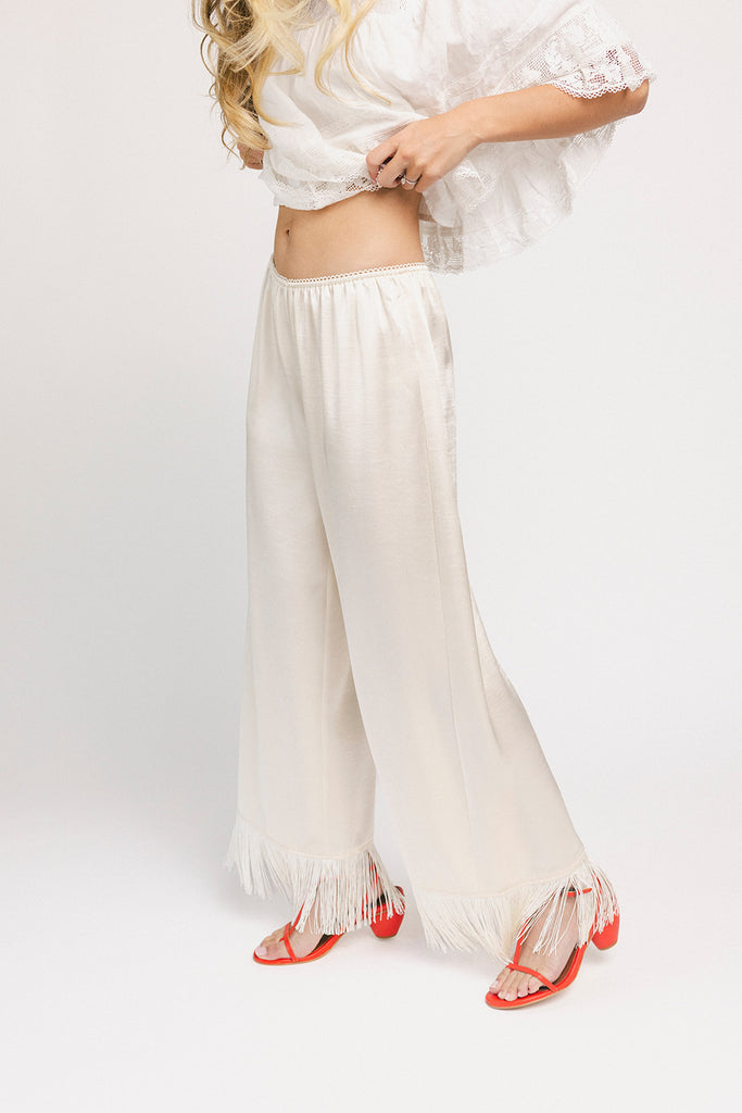 sahara fringe pants // champagne *zoco exclusive*